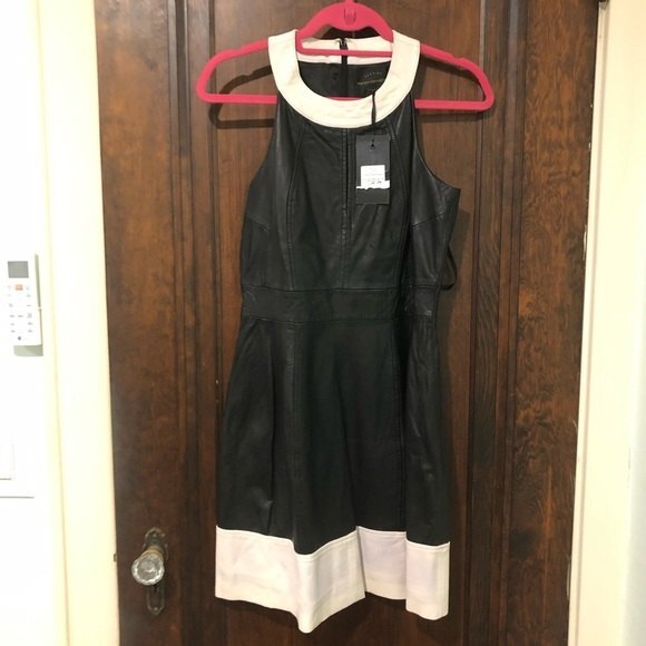 NWT French Connection Jive Halter Leather Dress 8 - Picture 4 of 9